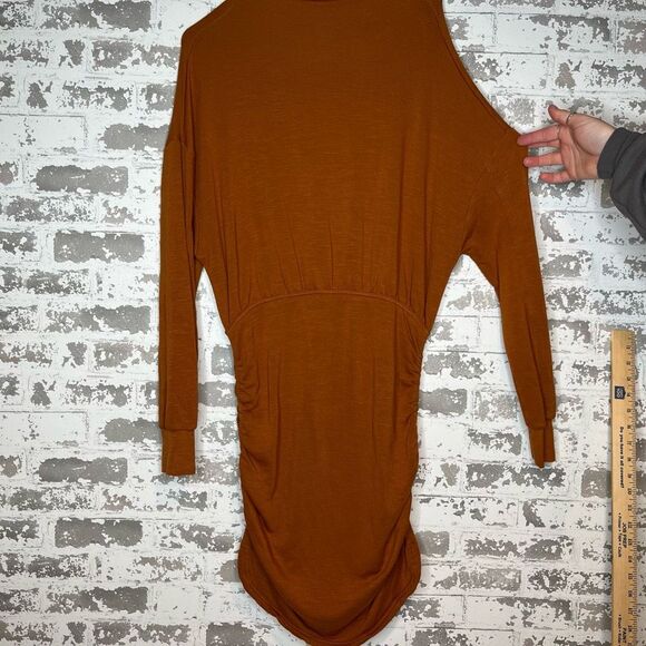 Anthropology Daily practice | women long sleeve orange dress open back - Picture 8 of 11